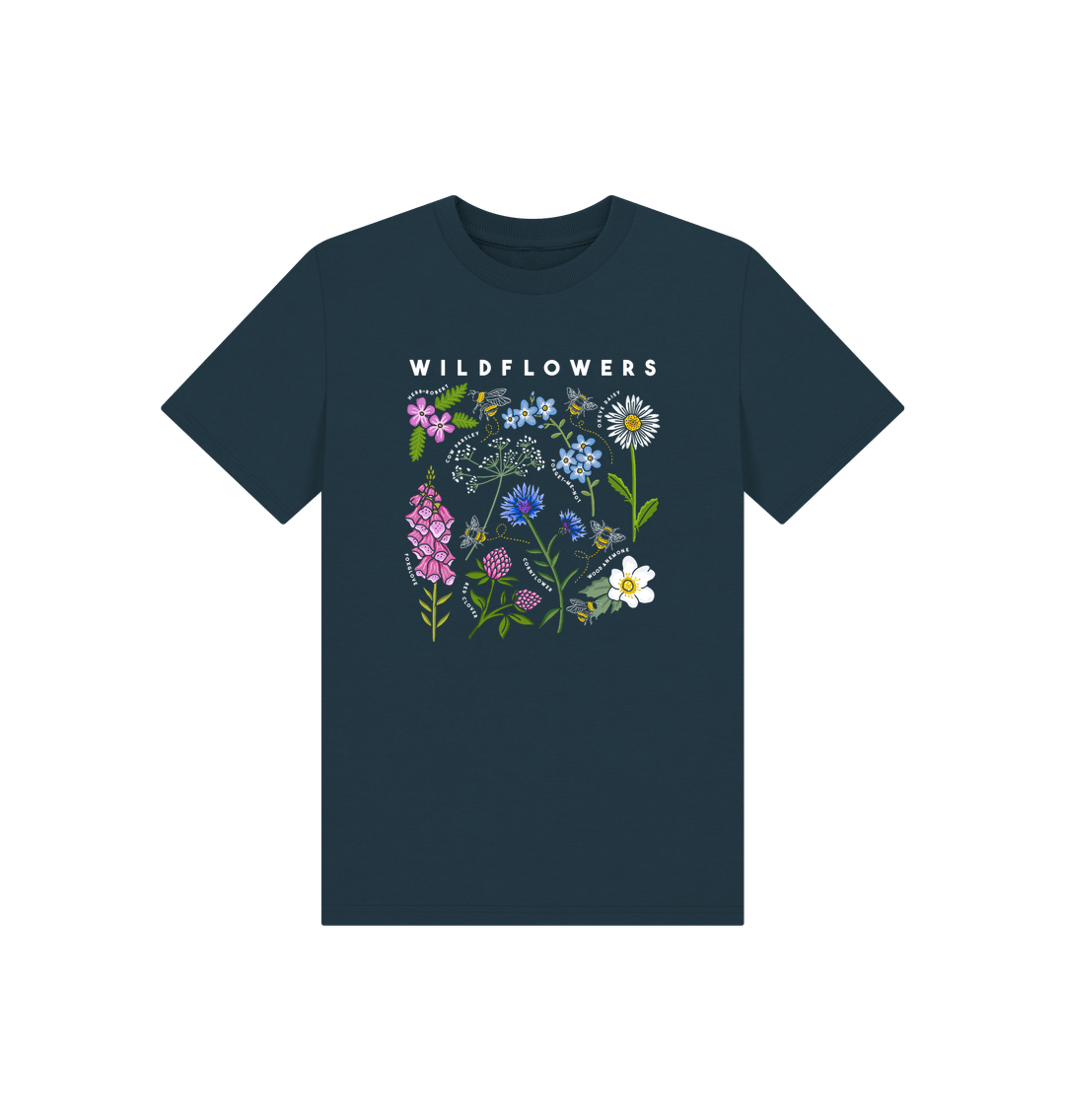 Sustainable wildflower printed kids t-shirt