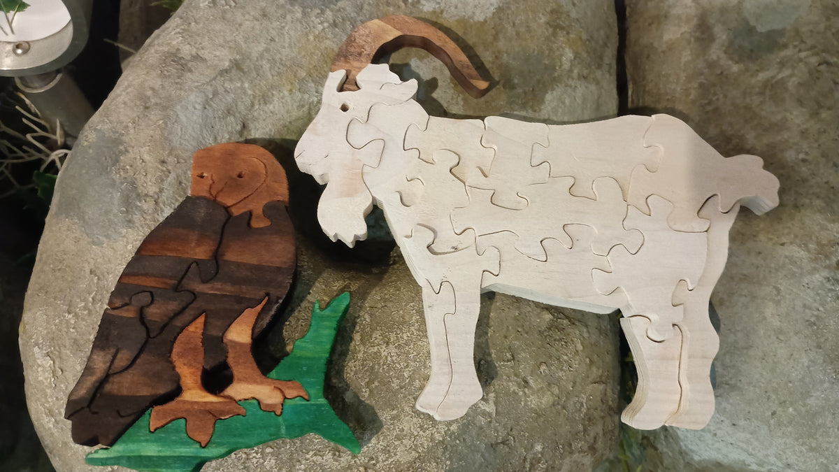 Hand-made wooden jigsaw