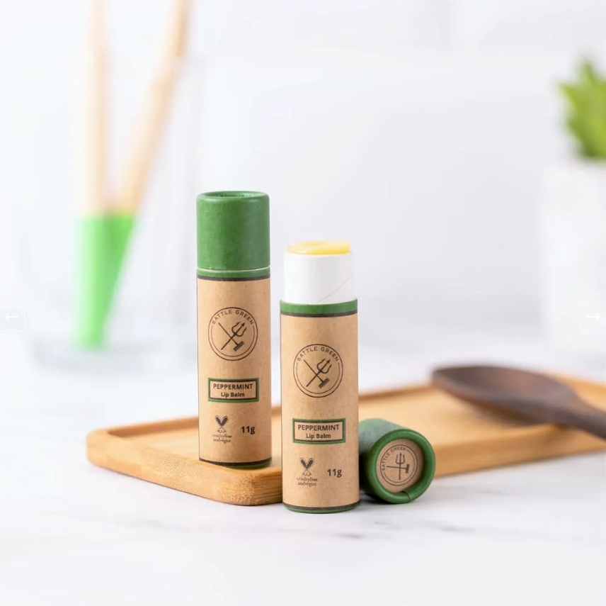 Battle Green organic vegan lip balm