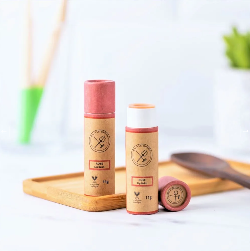 Battle Green organic vegan lip balm