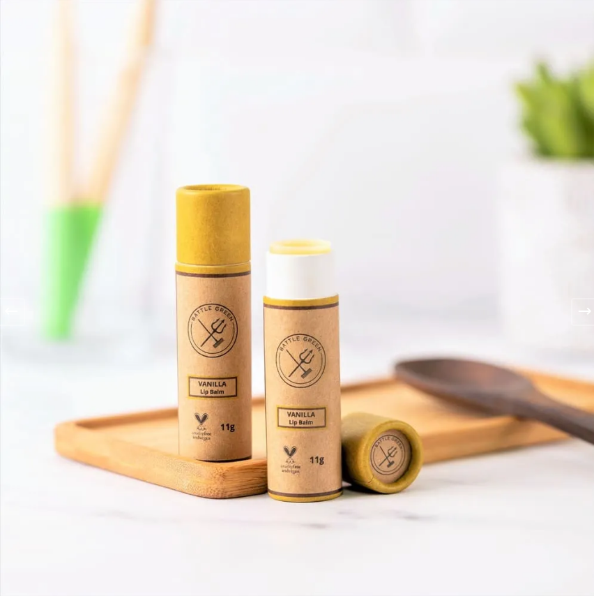 Battle Green organic vegan lip balm