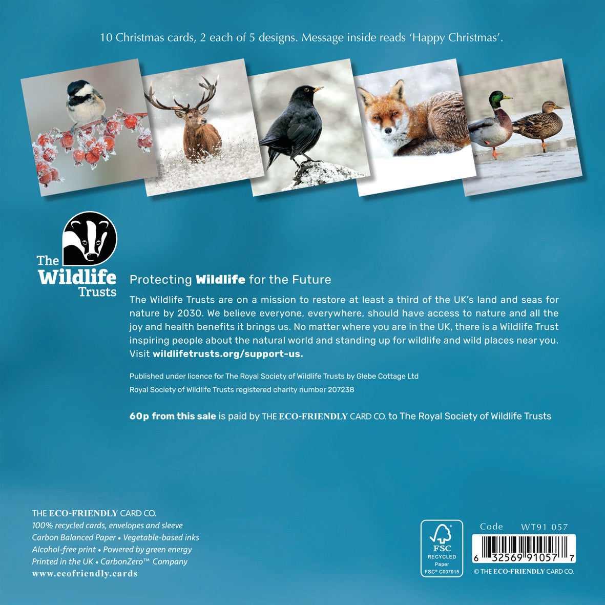 The Wildlife Trusts Christmas cards; 153mm (2025 stock)