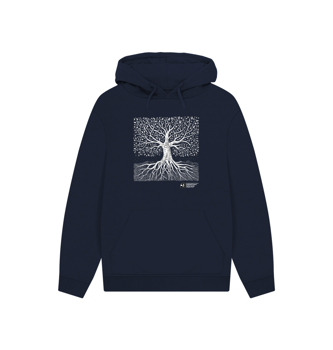 Navy Unisex tree hoodie