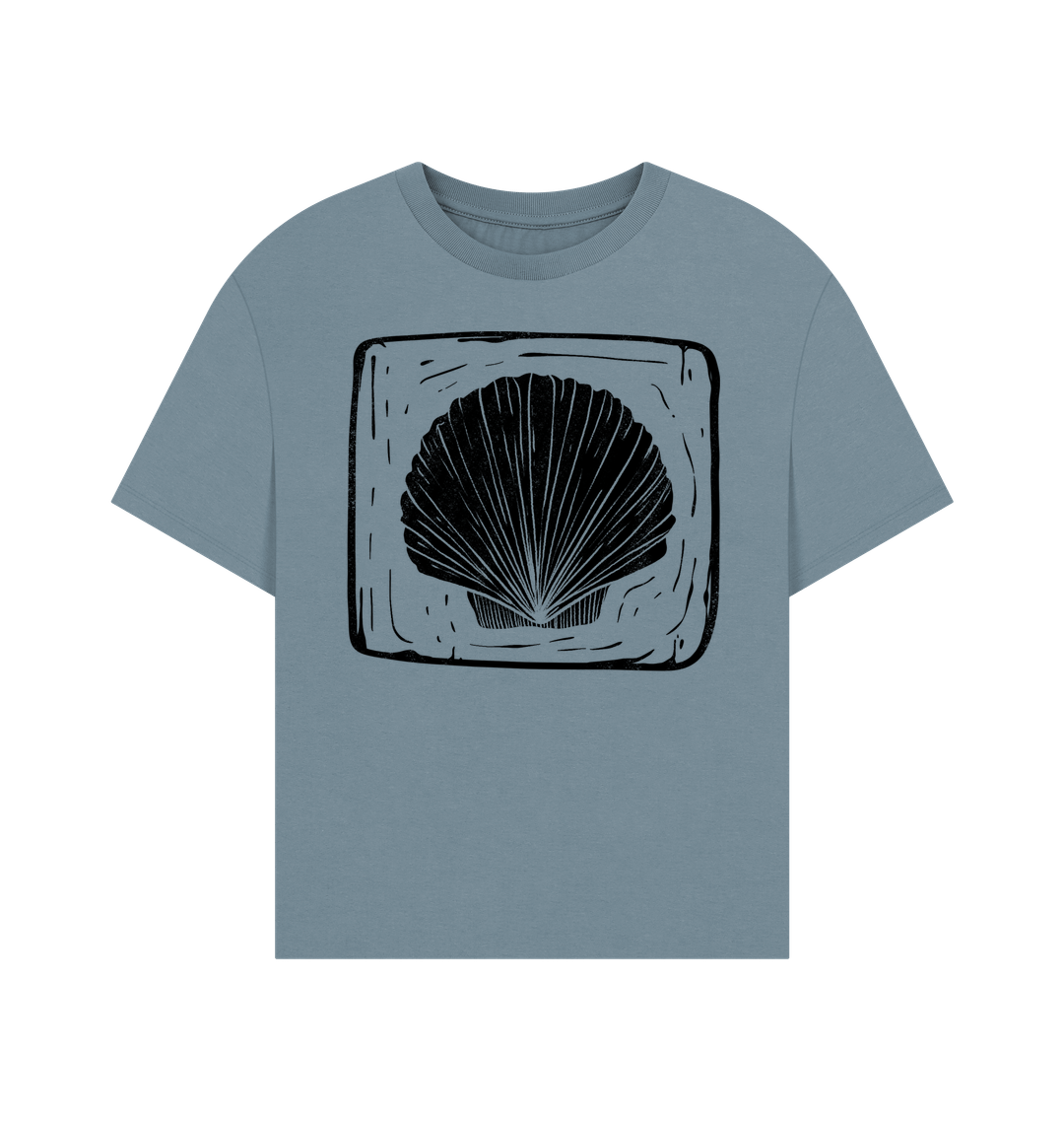 Stone Blue Printed T-shirt Front