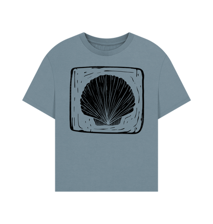 Stone Blue Printed T-shirt Front