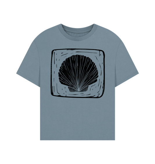Stone Blue Printed T-shirt Front