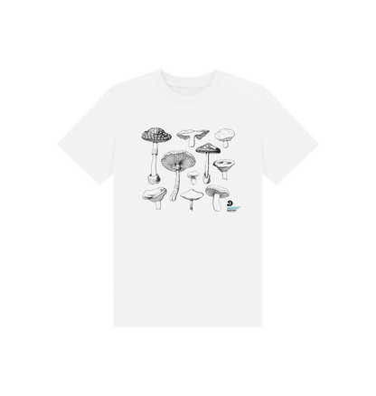 White Kids Mushroom Species T-Shirt