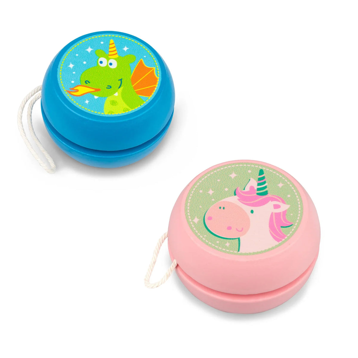 WOODEN UNICORN AND DRAGON YOYOS