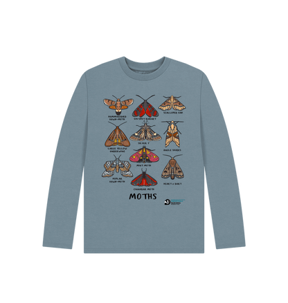 Stone Blue Moths long-sleeved top (Kids)