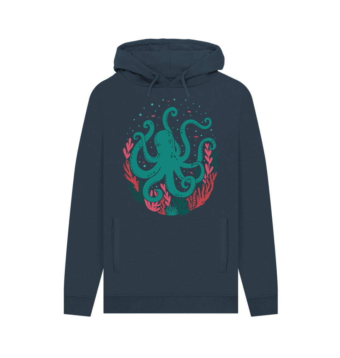 Navy Printed Hoody