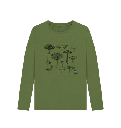 Khaki Women's long-sleeved mushroom top