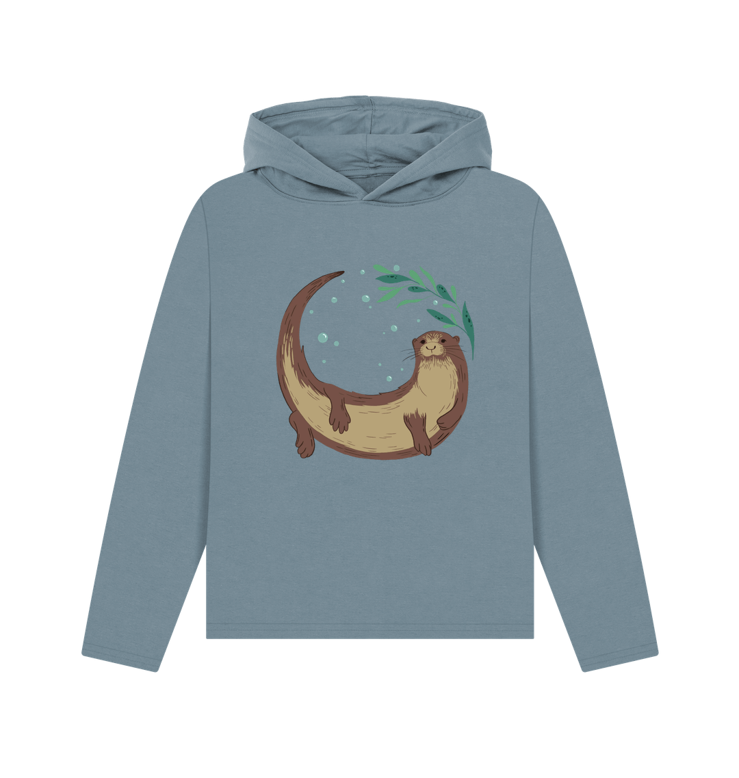 Stone Blue Printed Hoody