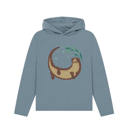 Stone Blue Printed Hoody