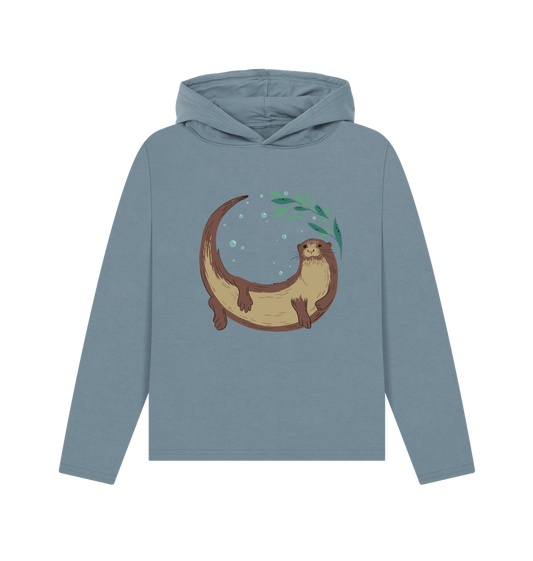 Stone Blue Printed Hoody