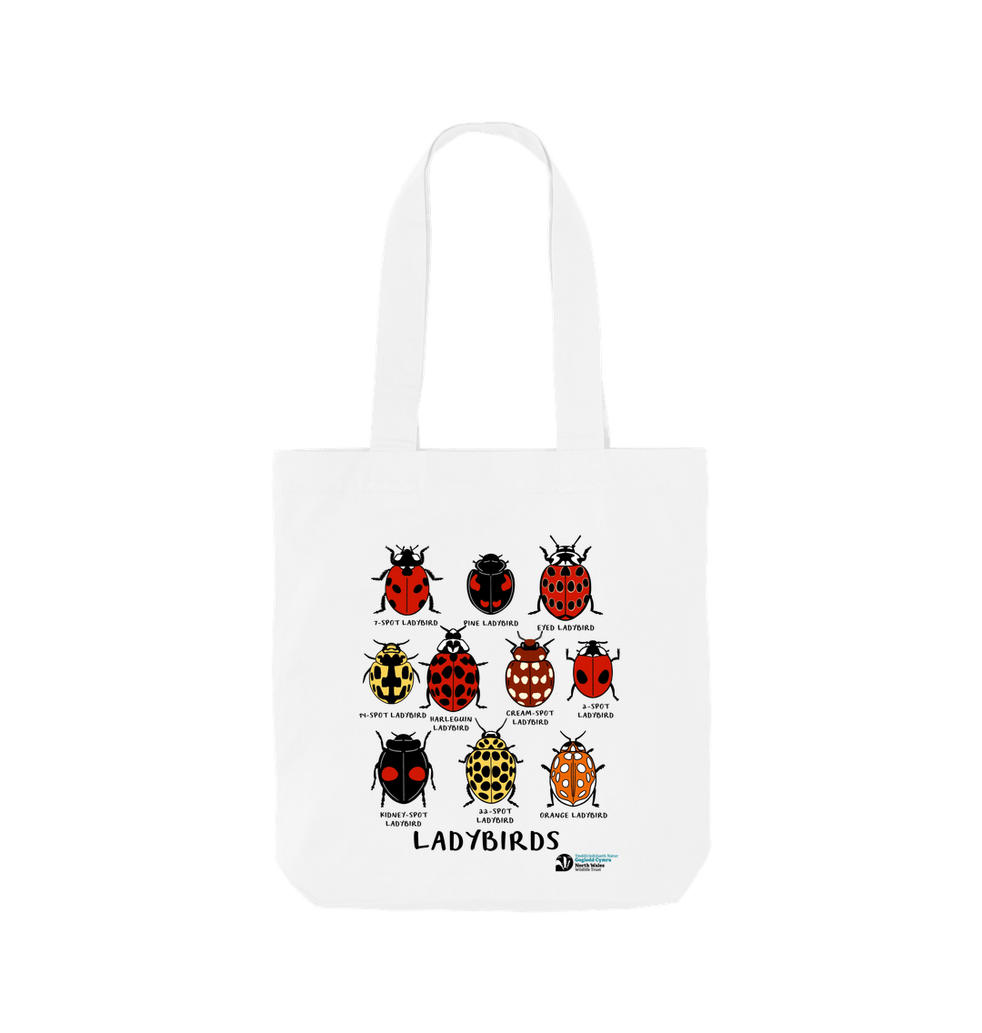 White Ladybirds tote bag