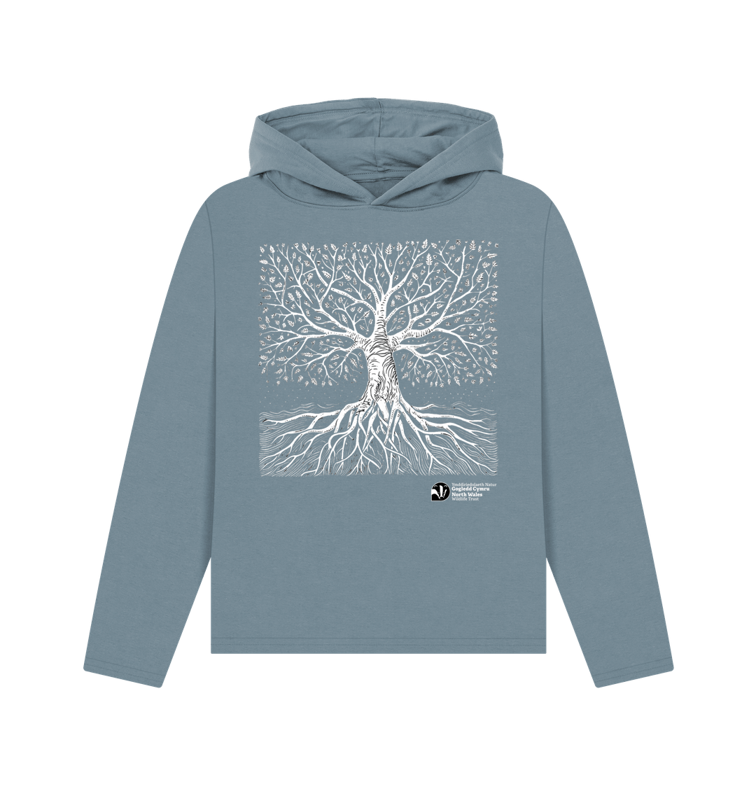 Stone Blue Printed Hoody