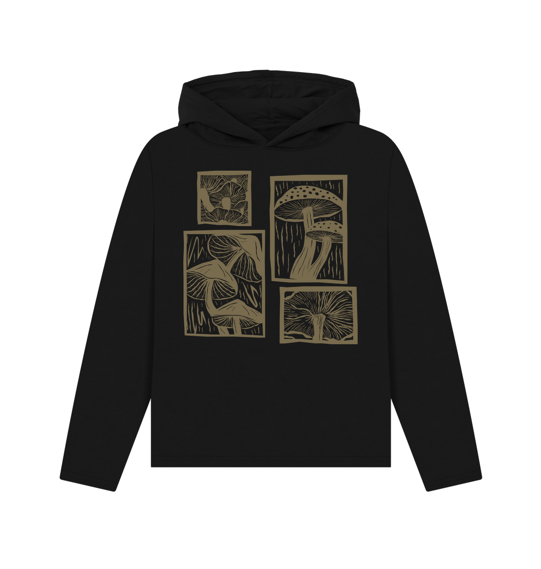 Black Printed Hoody Front