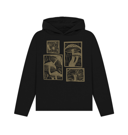 Black Printed Hoody Front