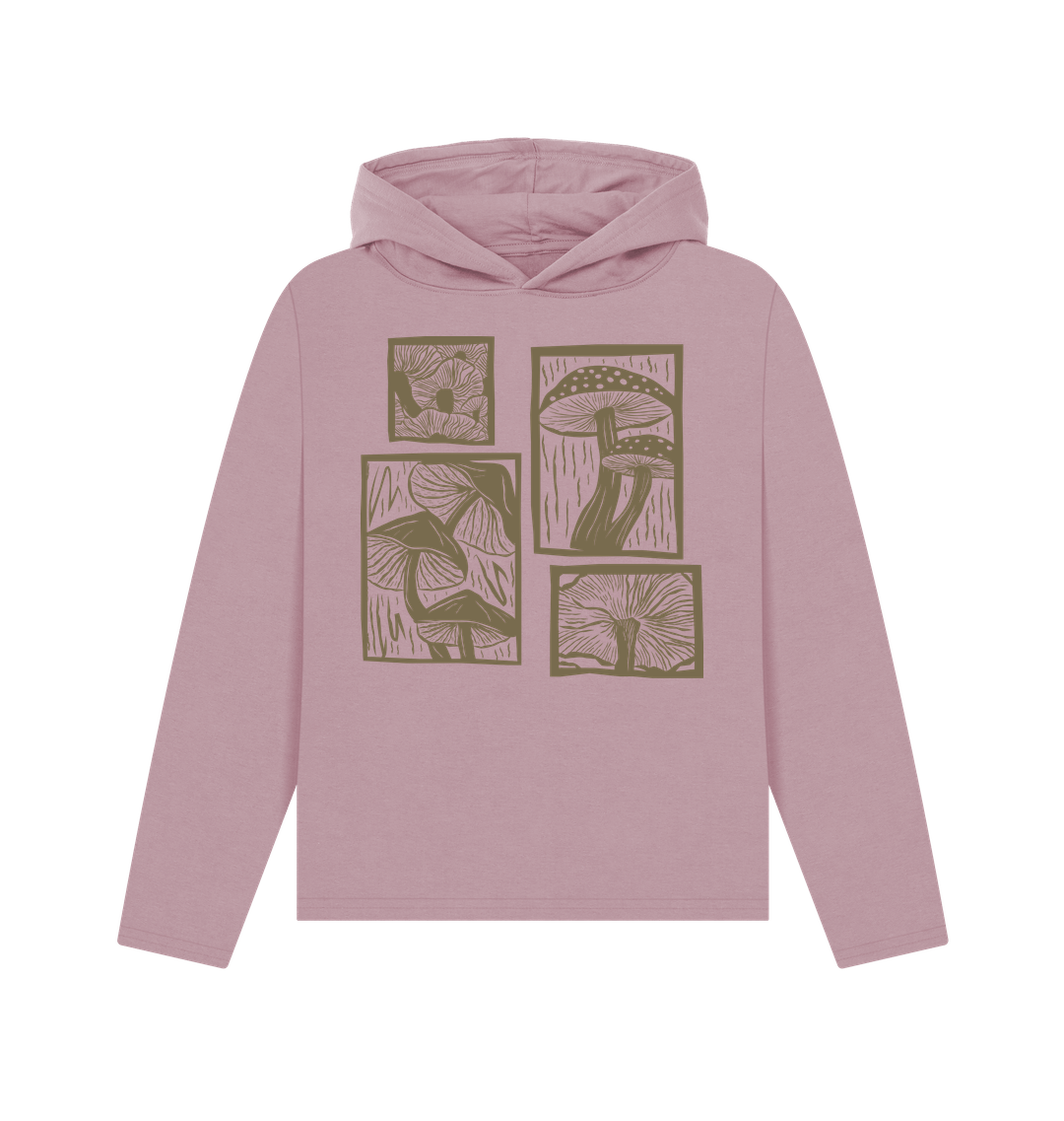 Mauve Printed Hoody Front