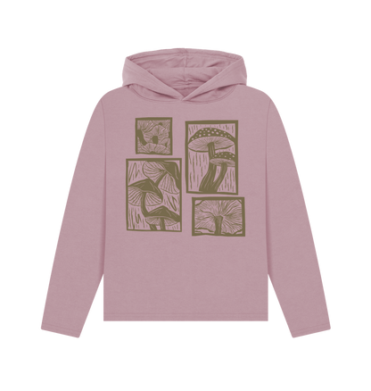 Mauve Printed Hoody Front