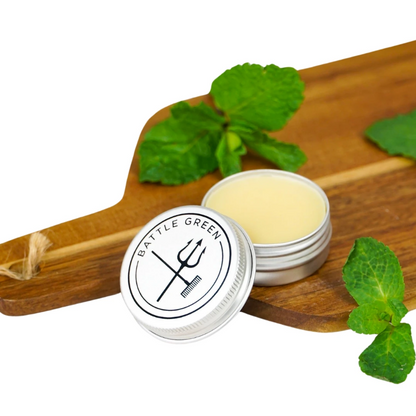 Battle Green vegan lip balm tins - 15g