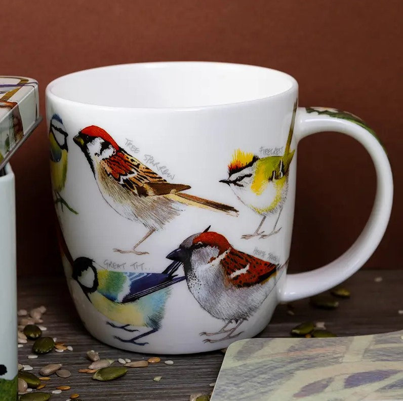 British birds bone china mug (boxed)