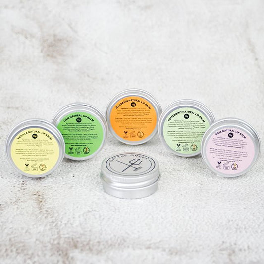 Battle Green vegan lip balm tins - 15g