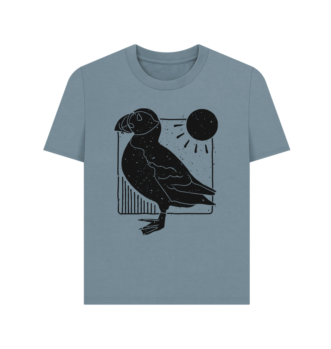 Stone Blue Printed T-shirt Front
