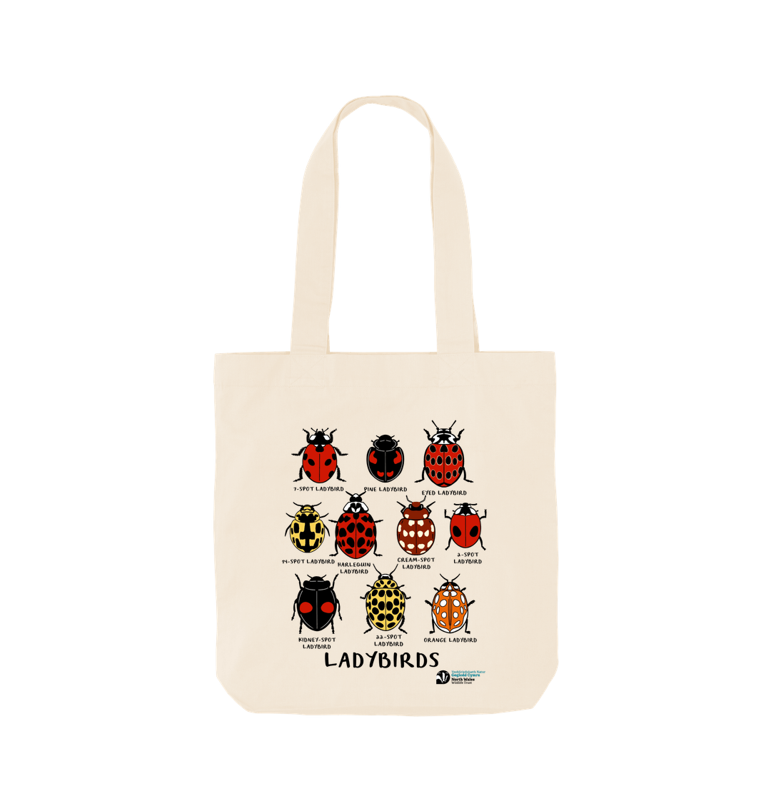 Natural Ladybirds tote bag