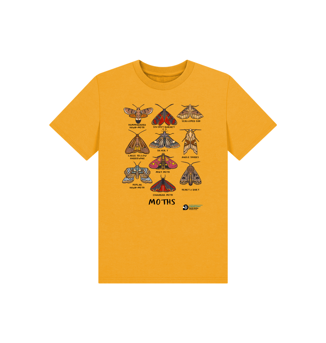 Mustard Kids Moths Species T-Shirt