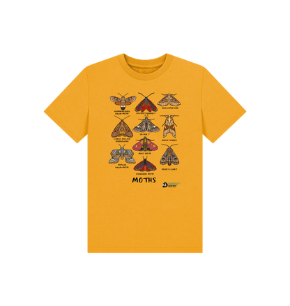 Mustard Kids Moths Species T-Shirt