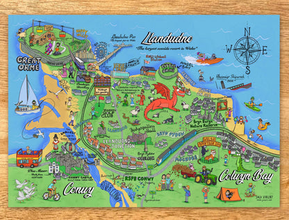 JV ART Llandudno Tea Towel