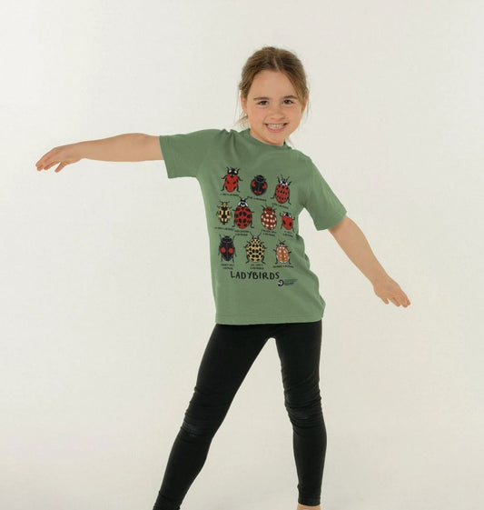 Sustainable printed ladybirds kids t-shirt from Teemill
